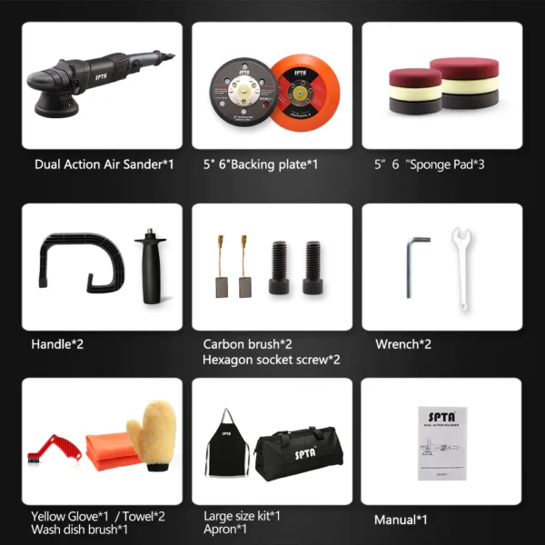 SPTA Dual Action Car Polisher Set