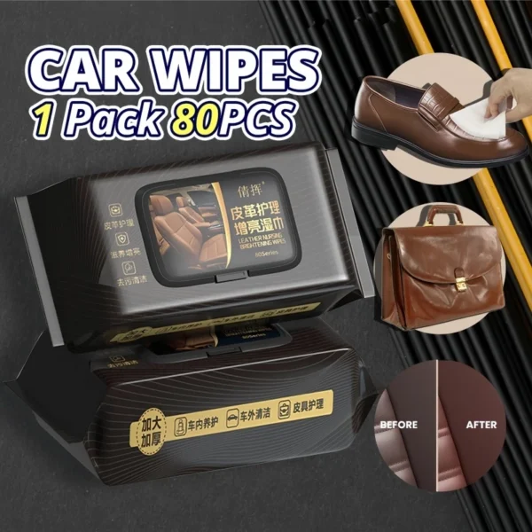 80PCS Car Leather Cleaning Wipes
